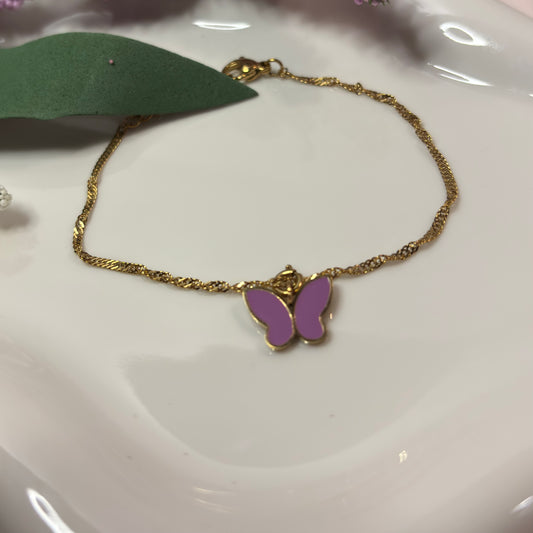 Butterfly Kisses 18K PVD Gold Bracelet