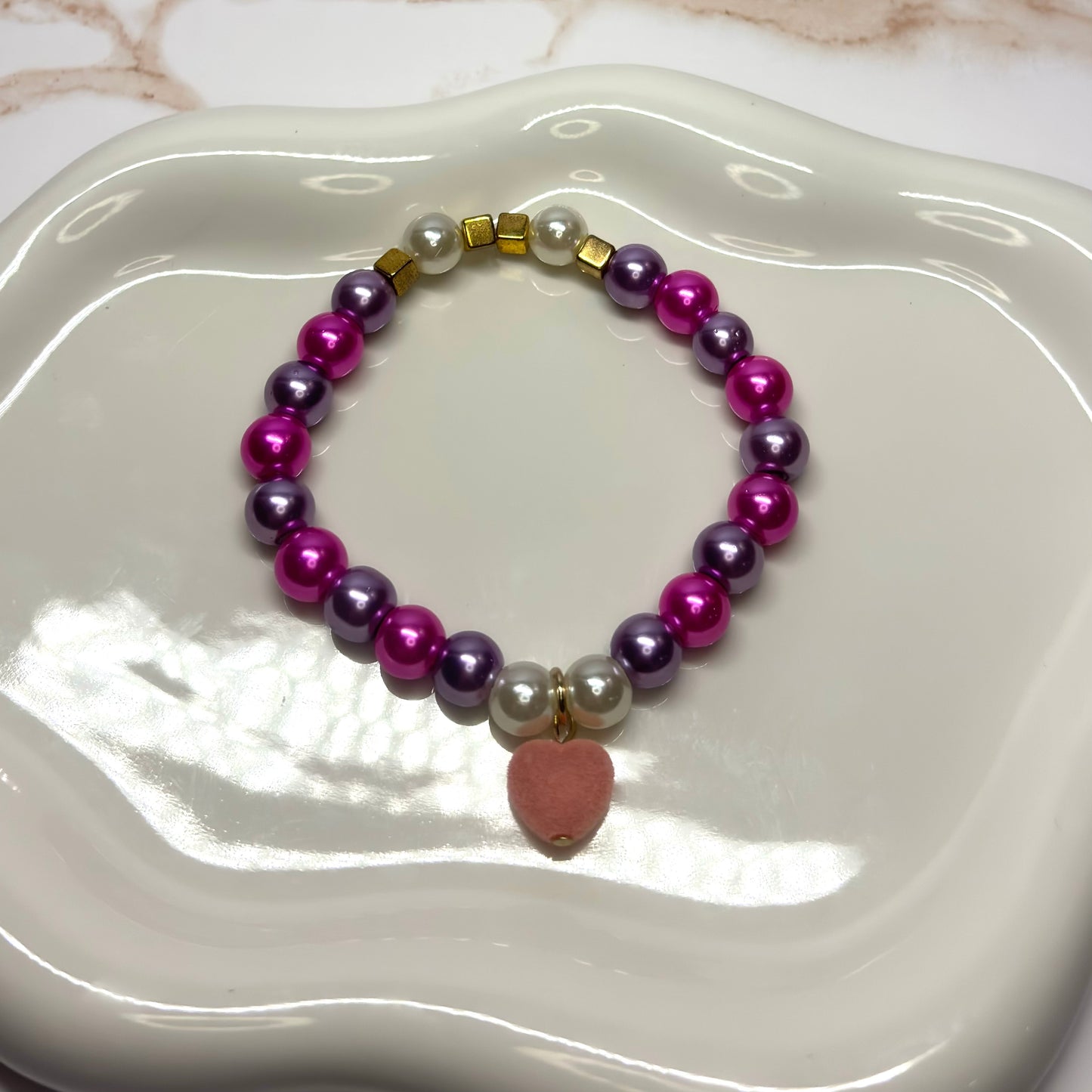 Aurora Blush Beaded Charm Bracelet