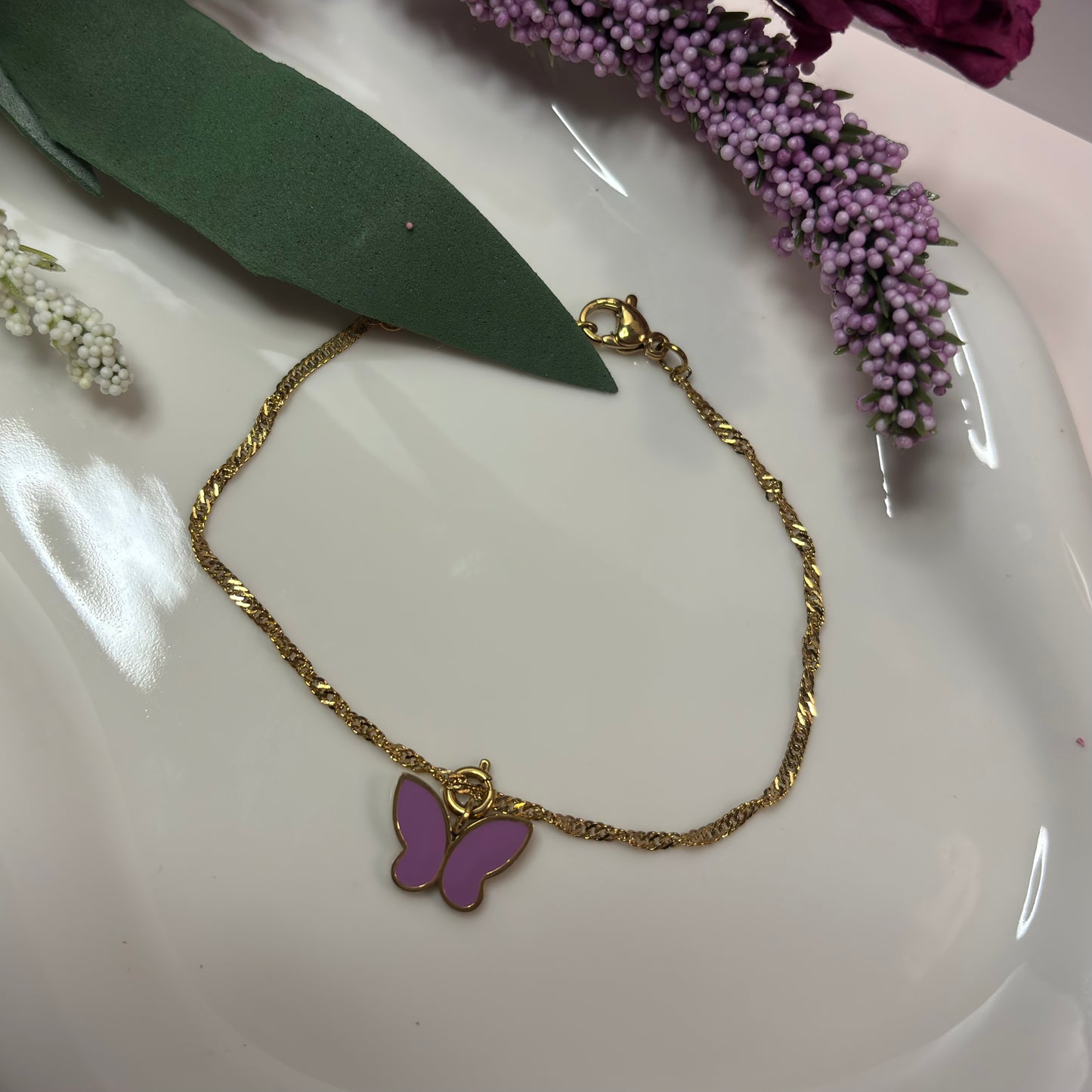 Butterfly Kisses 18K PVD Gold Bracelet