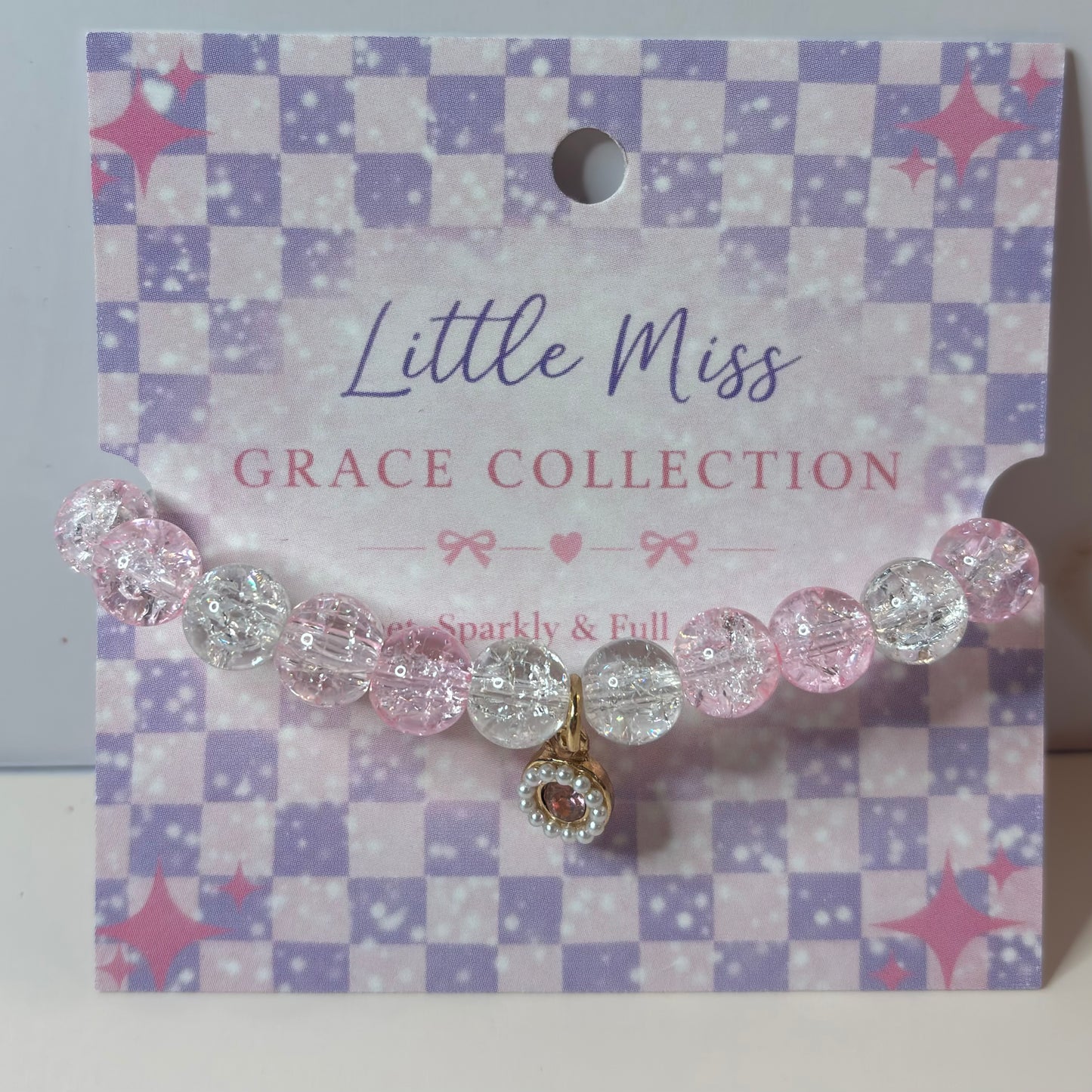 Pink Stardust Beaded Charm Bracelet