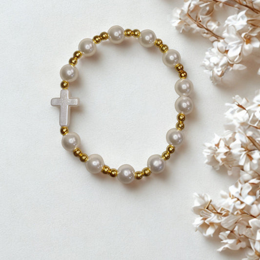 Pearls of Faith Beaded Bracelet