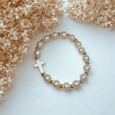 Golden Faith Beaded Bracelet