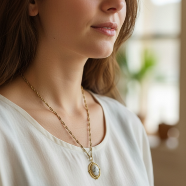 Golden Heirloom - 18K Gold PVD Pendant Necklace