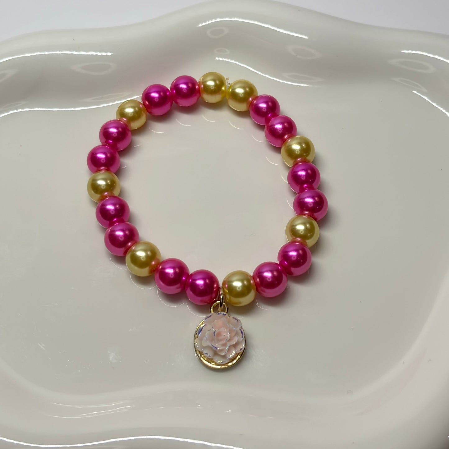 Luxe Rosé Beaded Charm Bracelet