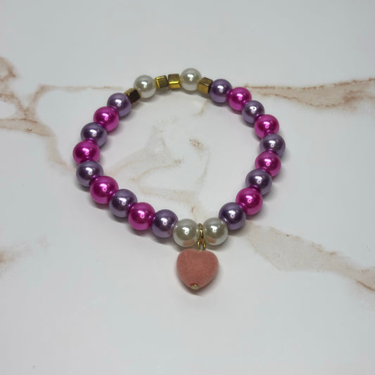 Aurora Blush Beaded Charm Bracelet