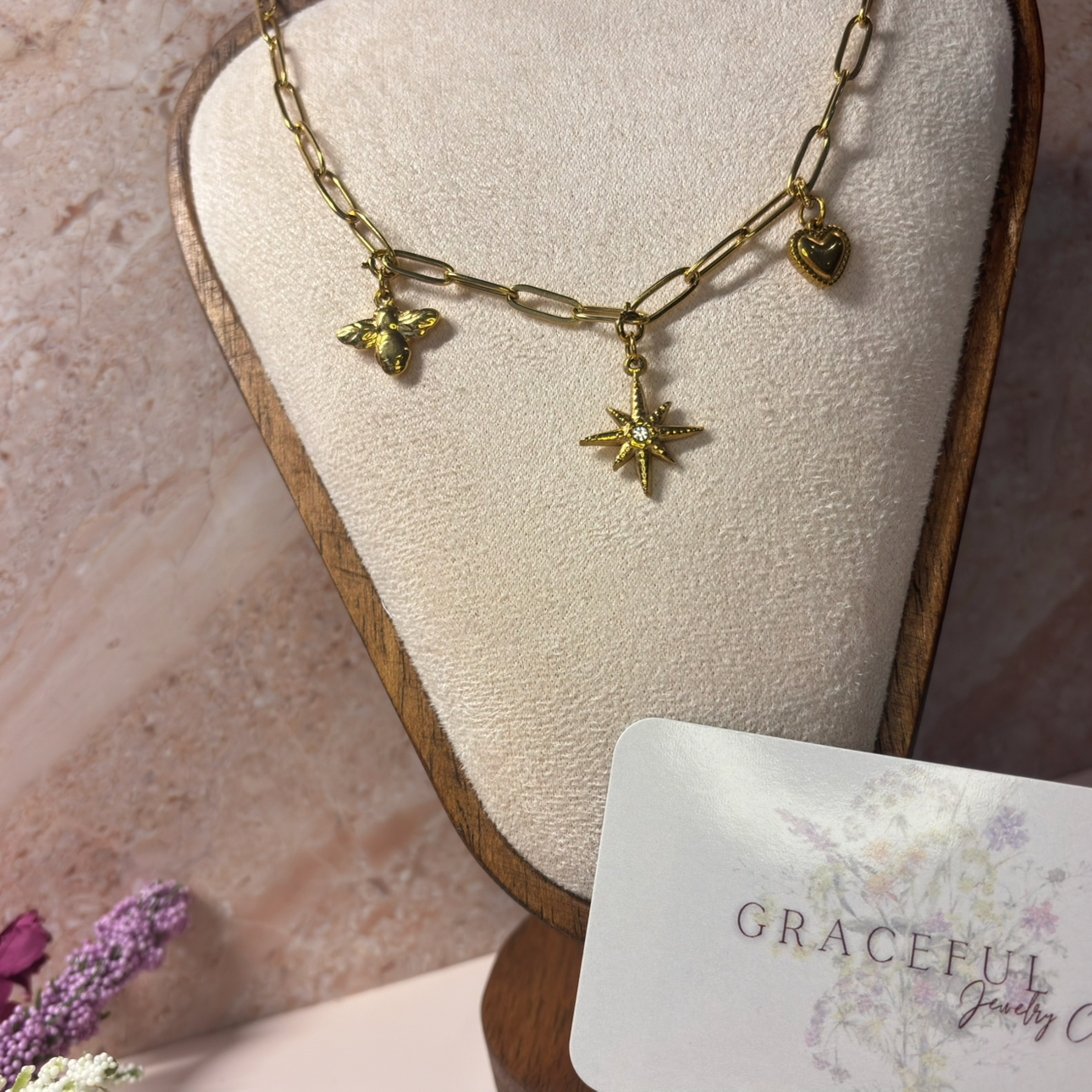 The Honeylight Necklace - 18K Gold Charm Necklace
