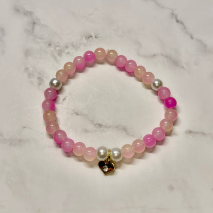 Hearts in Bloom Beaded Bracelet