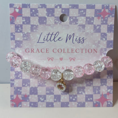 Pink Stardust Beaded Charm Bracelet