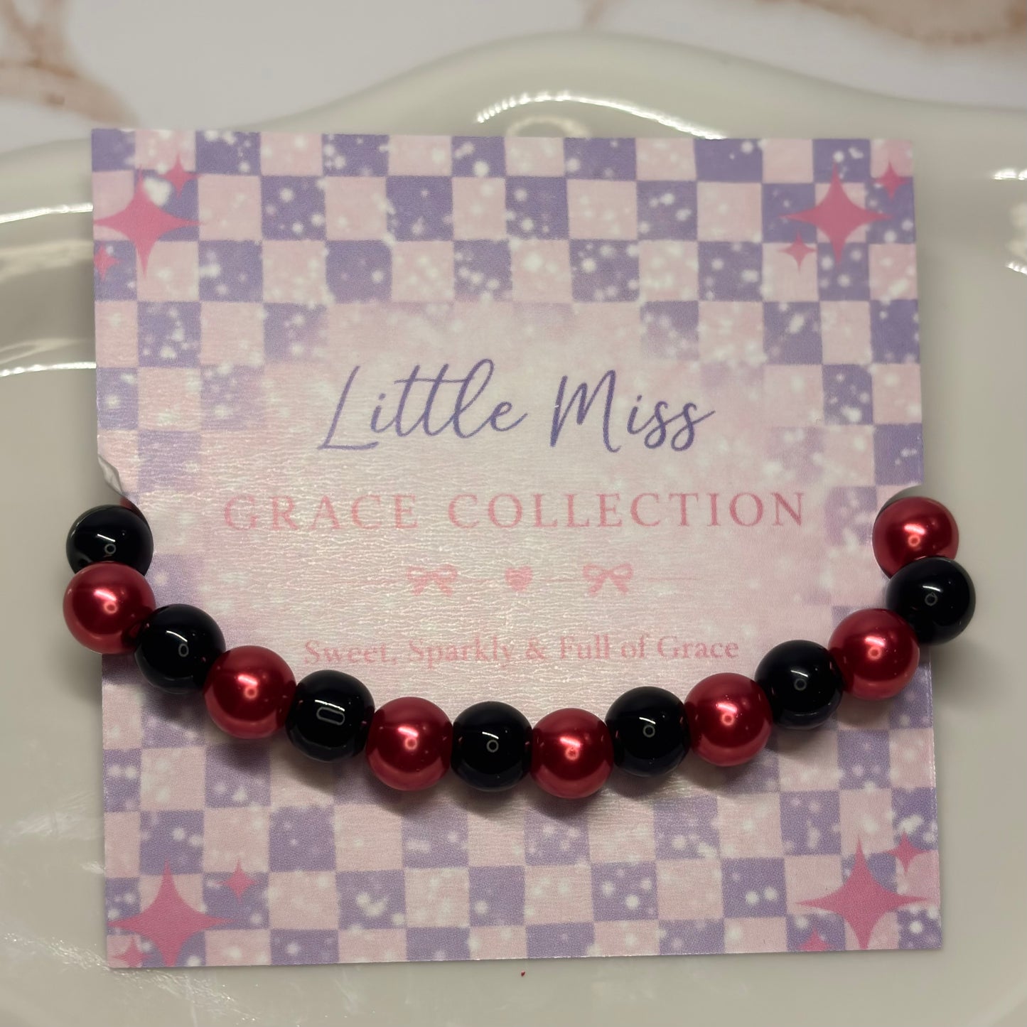 Midnight Ruby Beaded Bracelet
