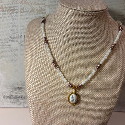 Vintage Ivory Charm Necklace