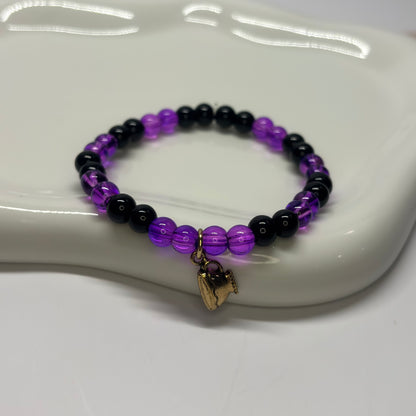 Violet Haze Beaded Charm Bracelet