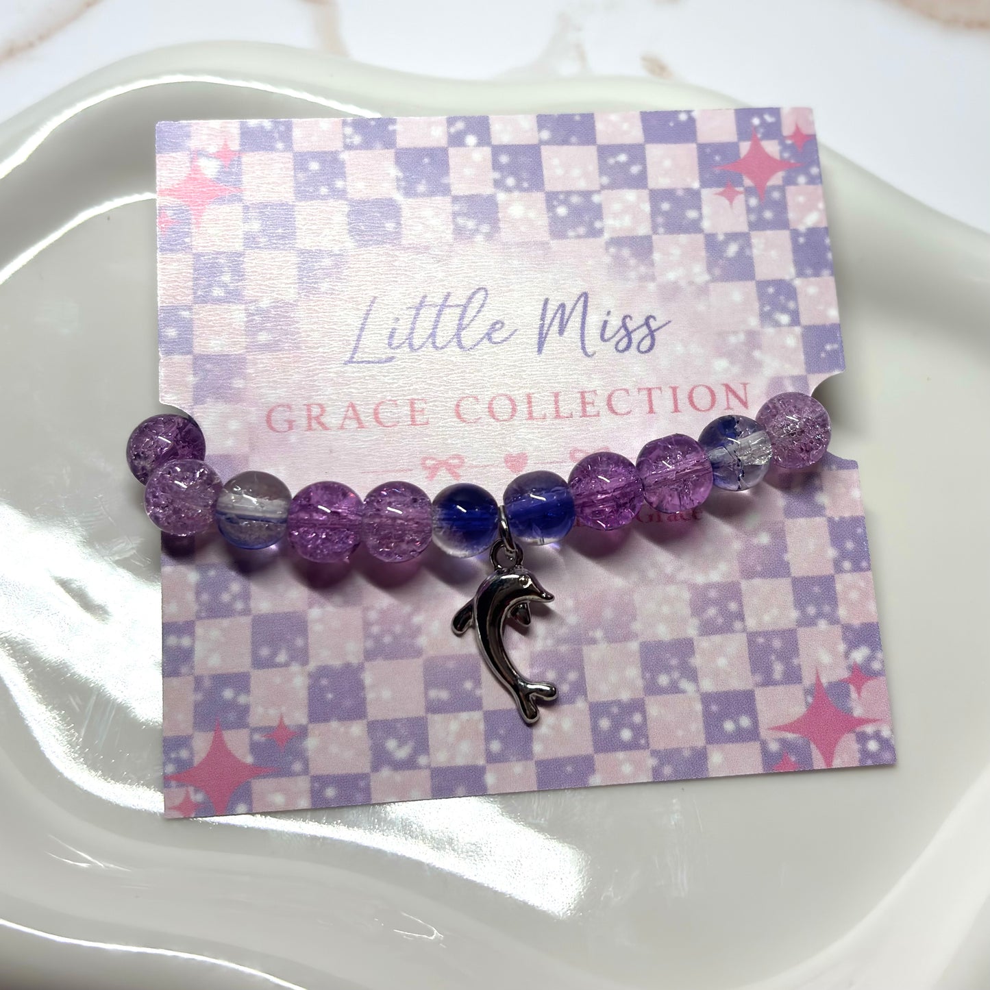 Amethyst Tide Beaded Charm Bracelet