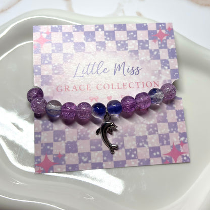 Amethyst Tide Beaded Charm Bracelet