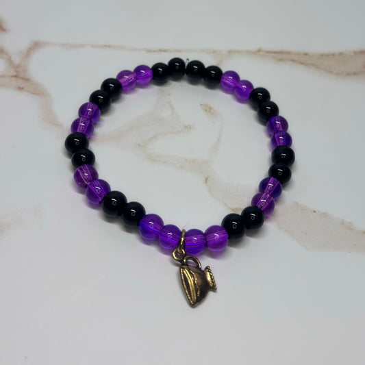 Violet Haze Beaded Charm Bracelet
