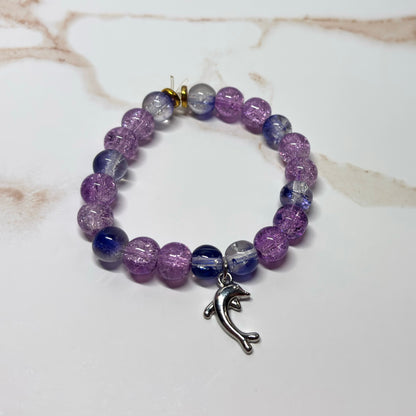 Amethyst Tide Beaded Charm Bracelet