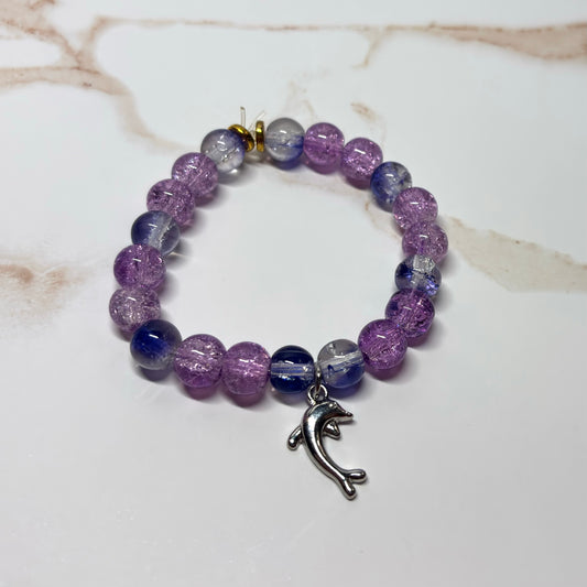 Amethyst Tide Beaded Charm Bracelet