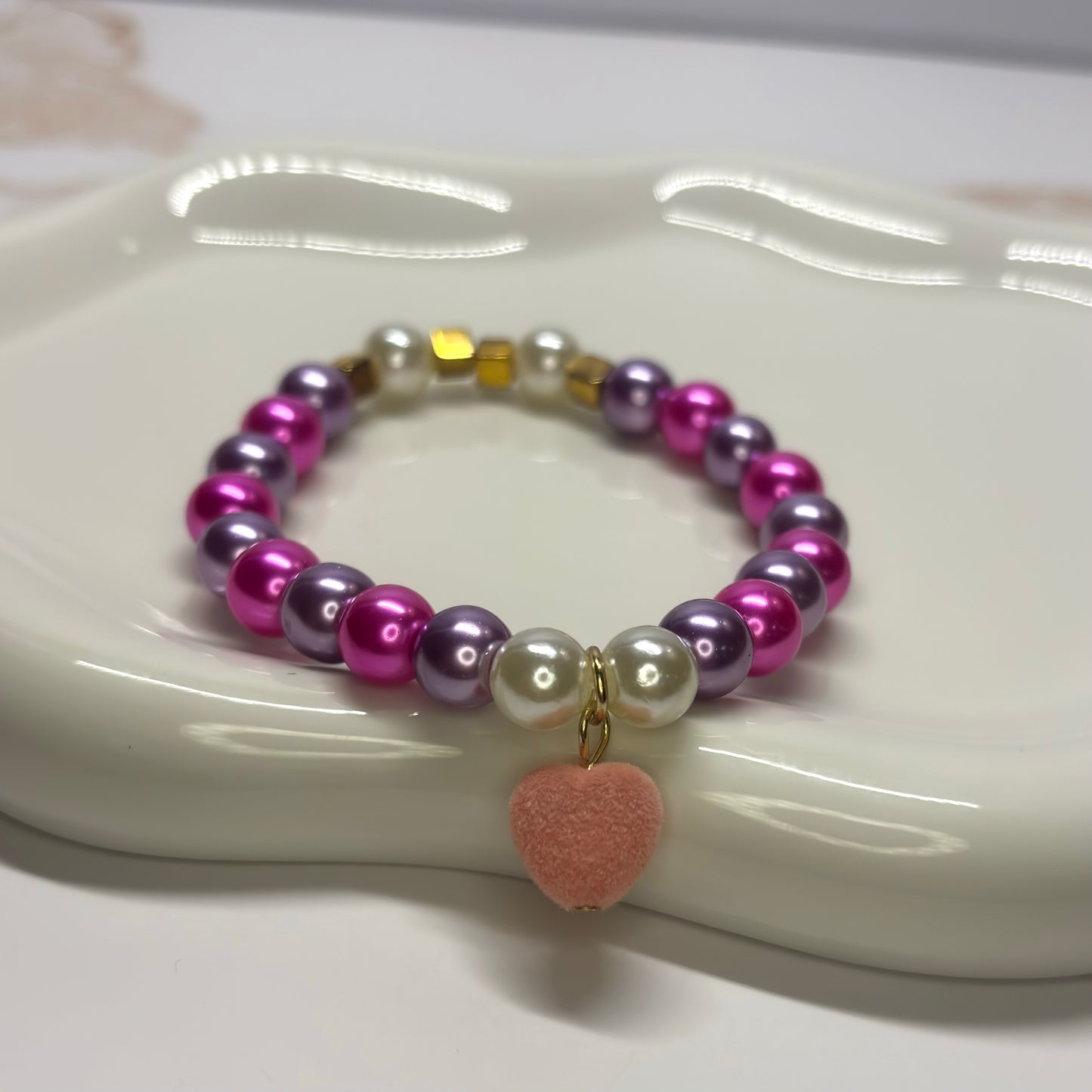 Aurora Blush Beaded Charm Bracelet