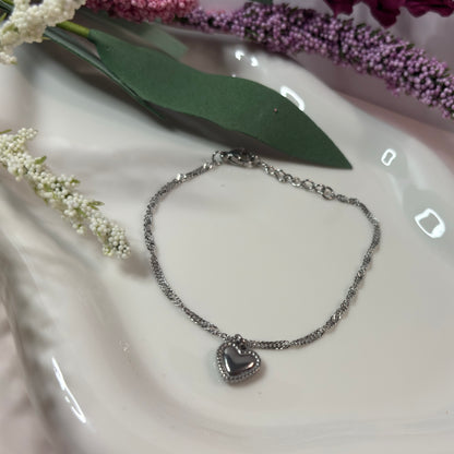 Heart of Silver - Pendant Bracelet