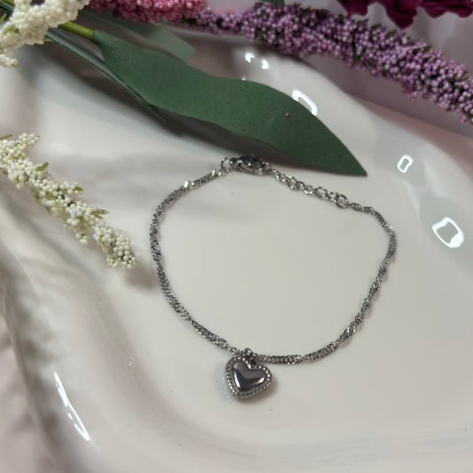 Heart of Silver - Pendant Bracelet