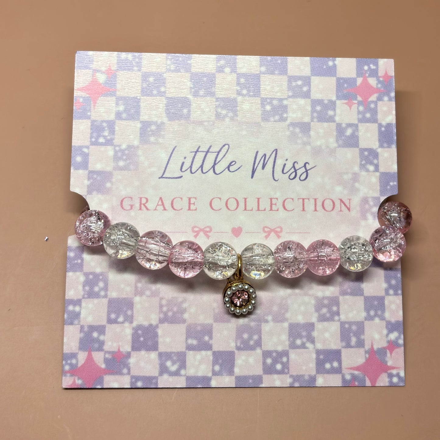 Pink Stardust Beaded Charm Bracelet