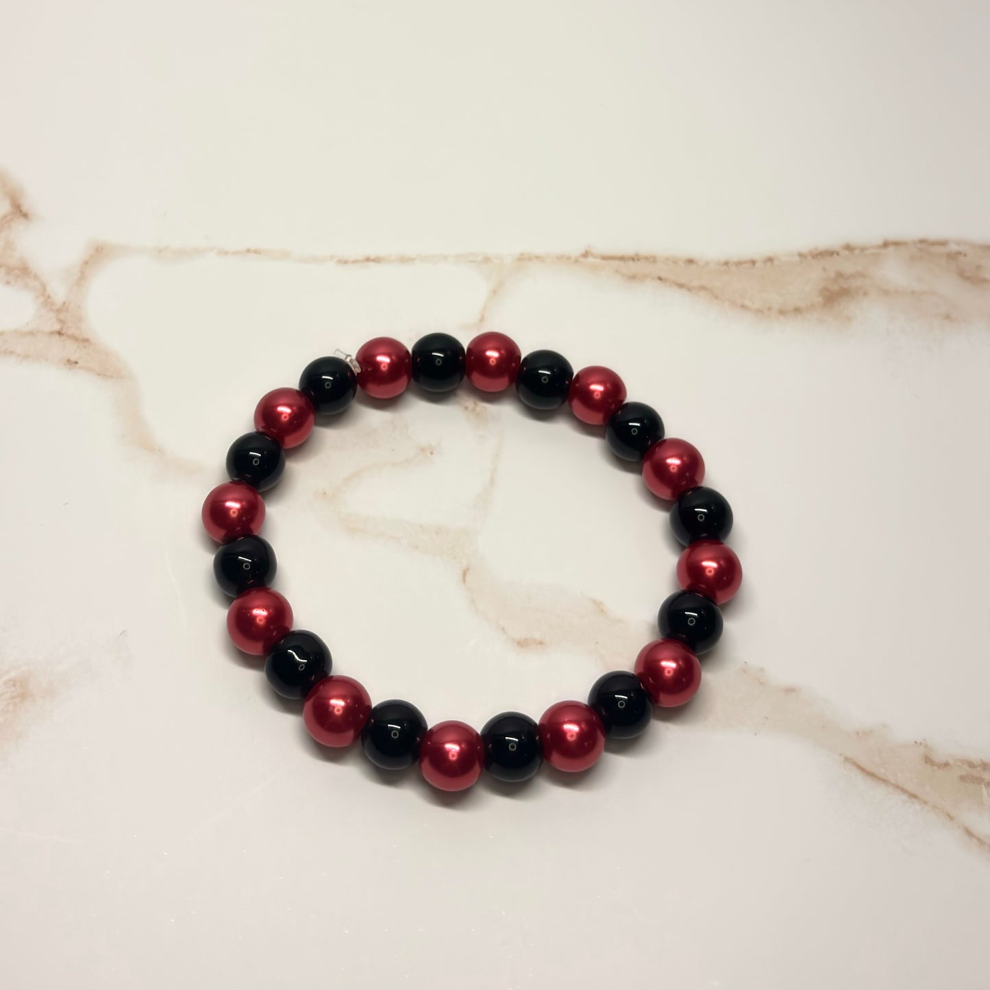 Midnight Ruby Beaded Bracelet