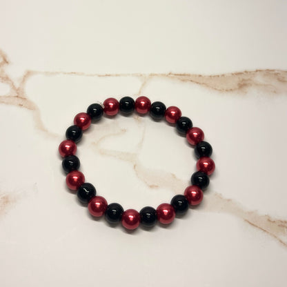 Midnight Ruby Beaded Bracelet