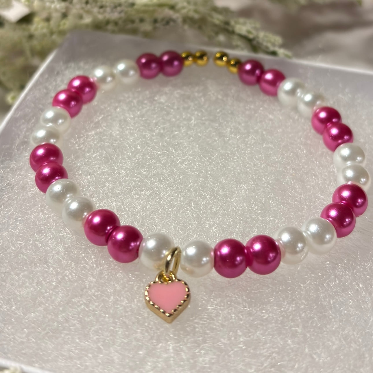 Love Bug Charm Beaded Bracelet