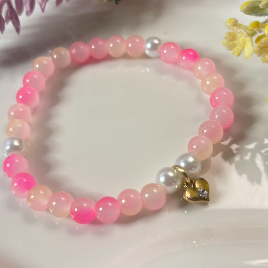 Hearts in Bloom Beaded Bracelet