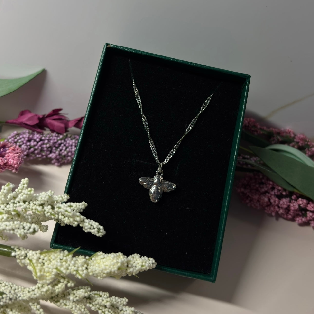 Whispering Honeybee Pendant Necklace - Silver