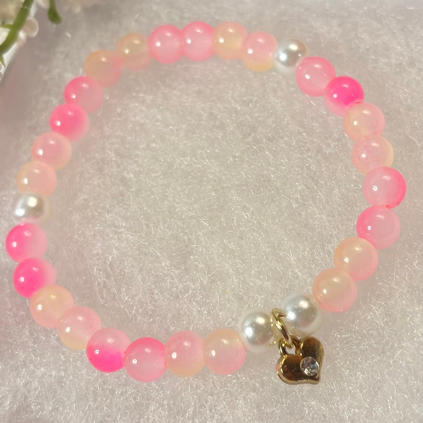 Hearts in Bloom Beaded Bracelet