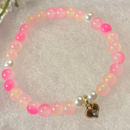 Hearts in Bloom Beaded Bracelet