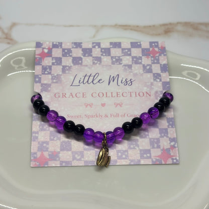 Violet Haze Beaded Charm Bracelet