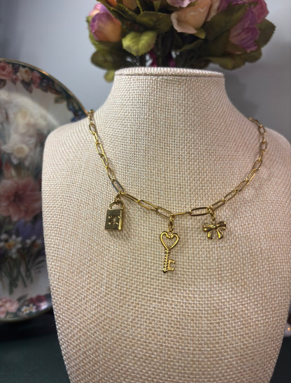 Golden Secrets Charm Necklace - 18K Gold PVD