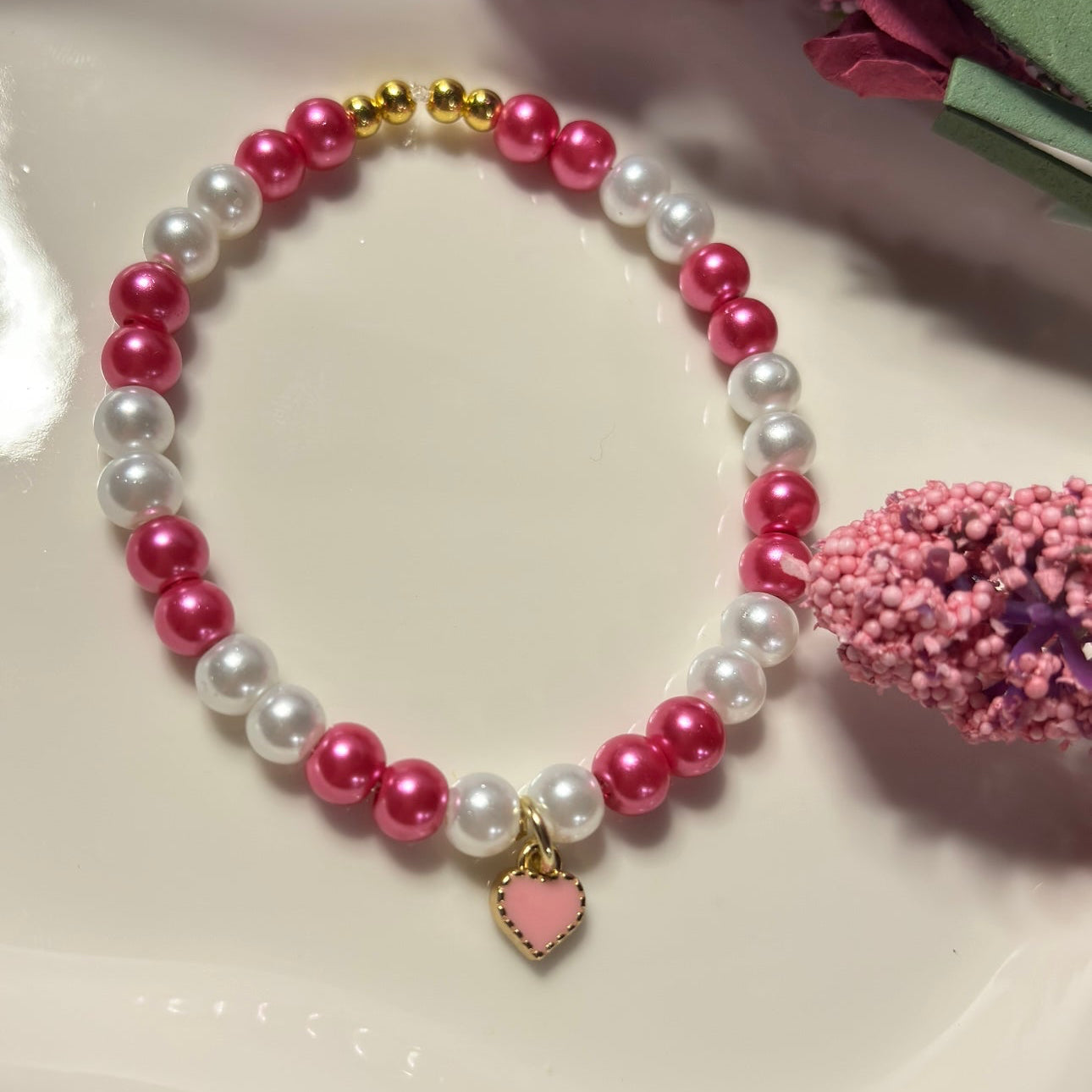 Love Bug Charm Beaded Bracelet