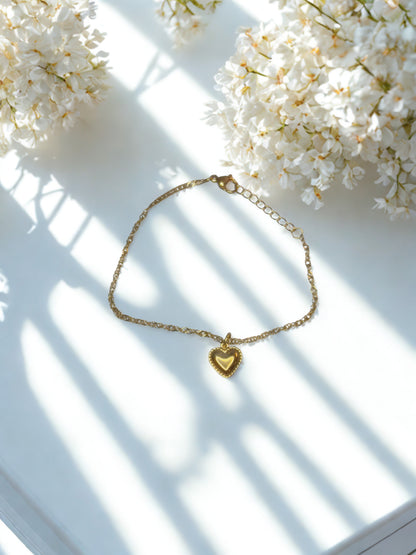 Heart of Gold Chain Bracelet - 18K Gold PVD