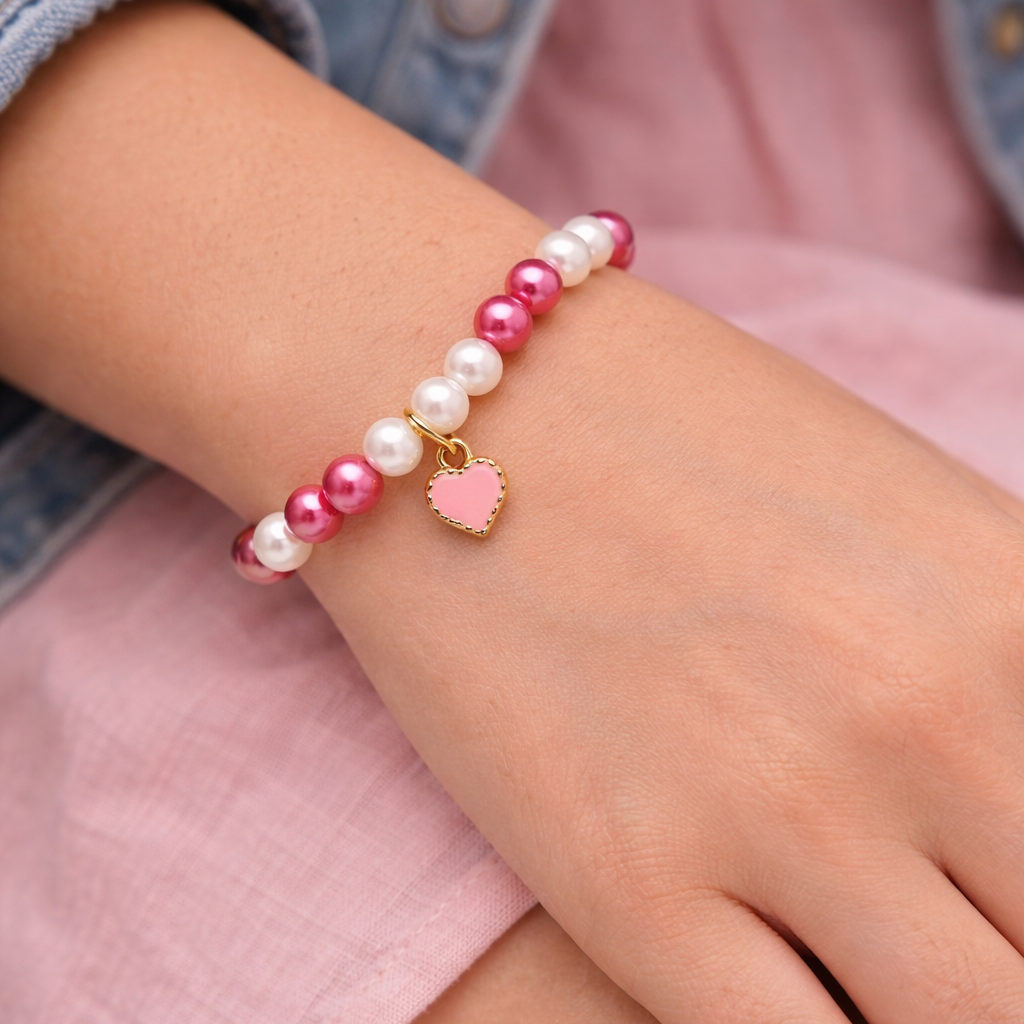 Love Bug Charm Beaded Bracelet