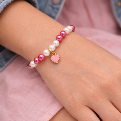 Love Bug Charm Beaded Bracelet