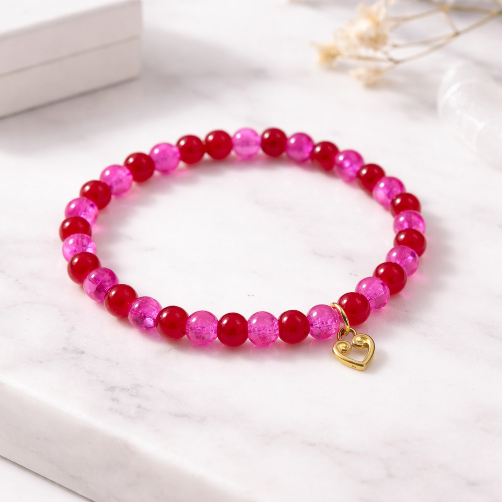 Cupid’s Kiss Beaded Charm Bracelet