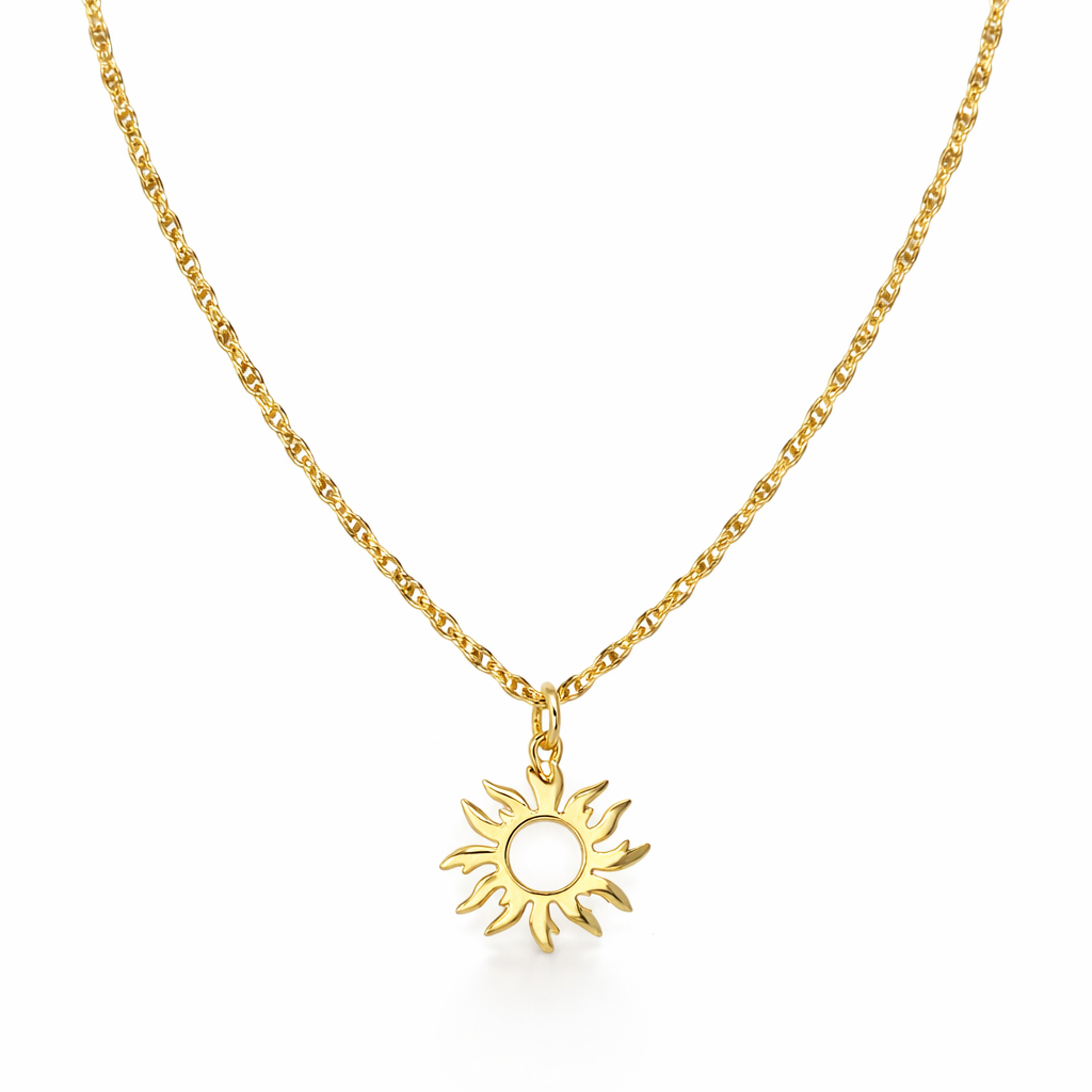 Golden Light Pendant Necklace - 18K Gold PVD