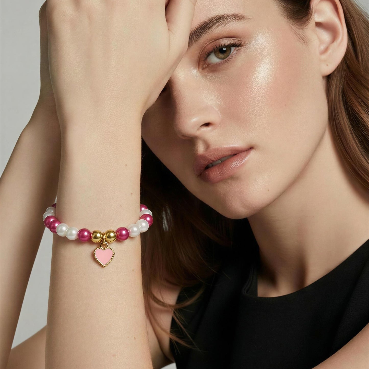 Love Bug Charm Beaded Bracelet