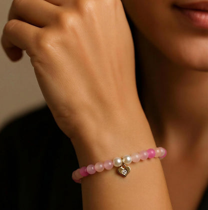 Hearts in Bloom Beaded Bracelet