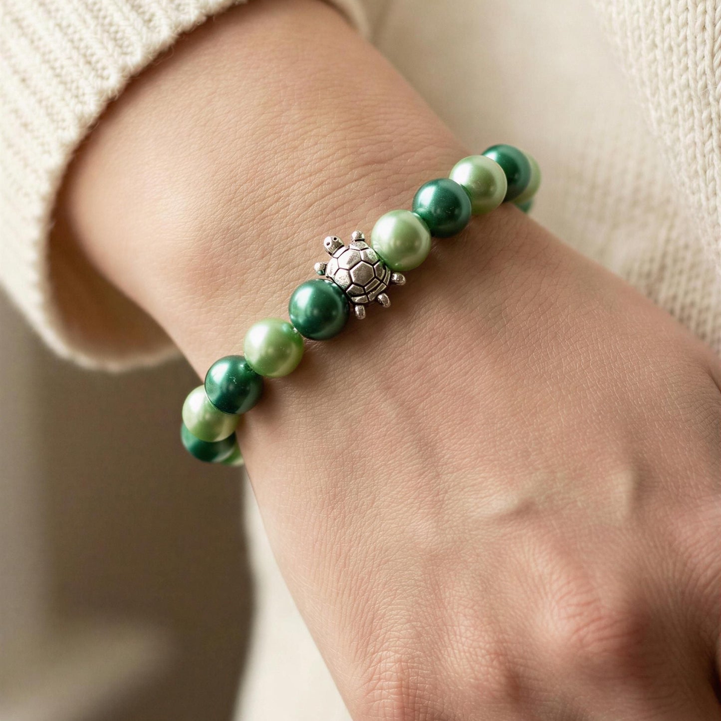 Lily Pad Beaded Charm Bracelet