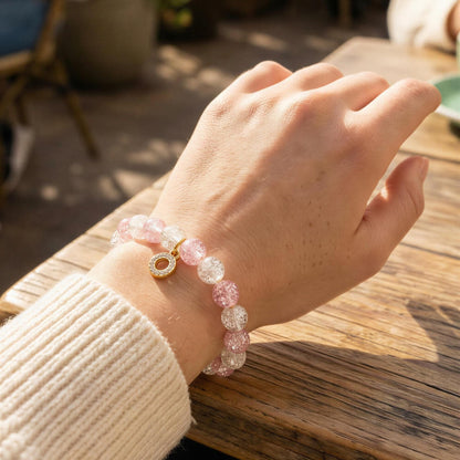 Pink Stardust Beaded Charm Bracelet