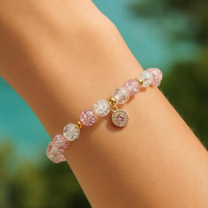 Pink Stardust Beaded Charm Bracelet