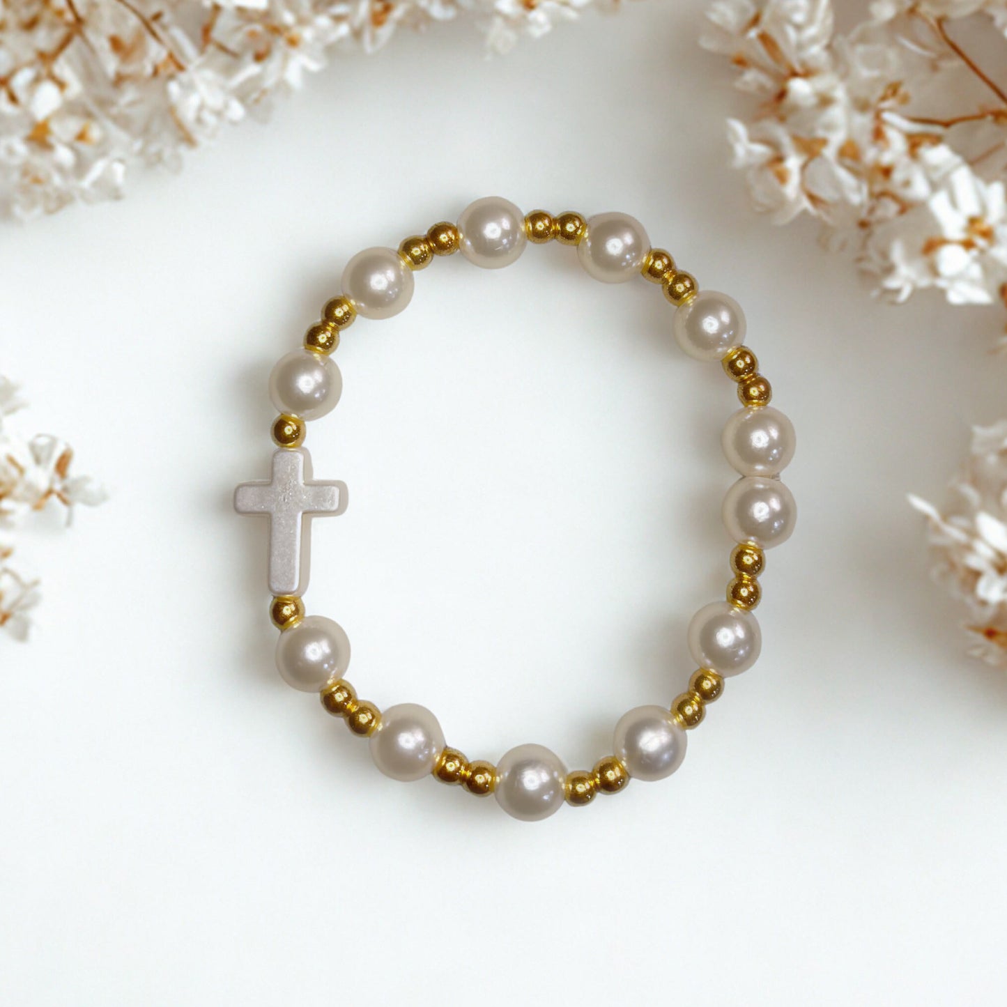 Pearls of Faith Beaded Bracelet