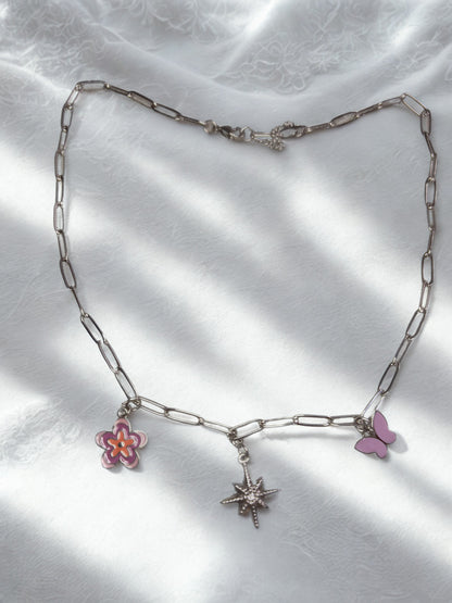 Starlight Garden Silver Charm Necklace
