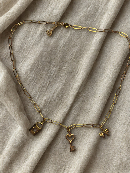 Golden Secrets Charm Necklace - 18K Gold PVD