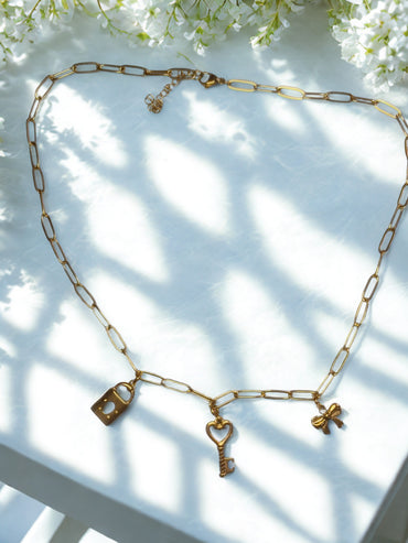 Golden Secrets Charm Necklace - 18K Gold PVD