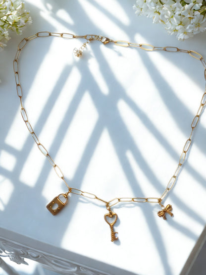Golden Secrets Charm Necklace - 18K Gold PVD