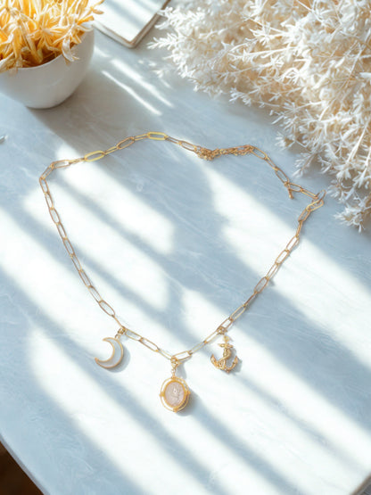 Vintage Tides Charm Necklace - 18K Gold PVD